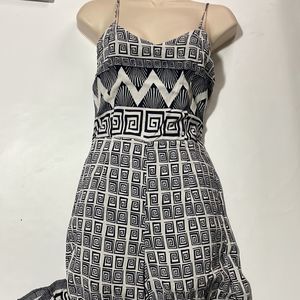 Julian love size medium  Blue and white wide leg women' romper  Spaghetti strap